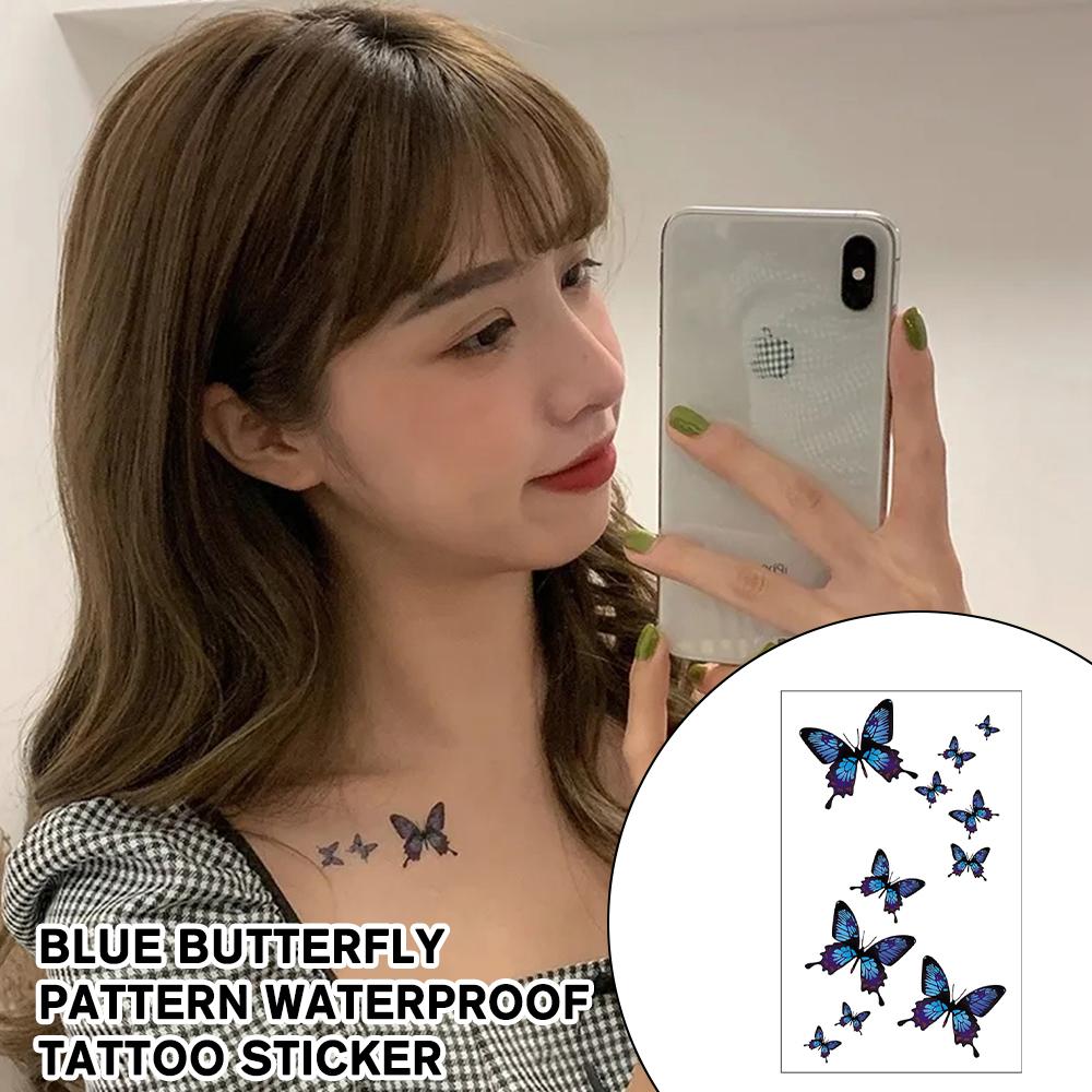 Sexy 3D Butterfly Temporary Tattoo Stickers Collarbone Paper Waterproof Transfer Water Disposable Butterfly Art Printing Bl B1Z5