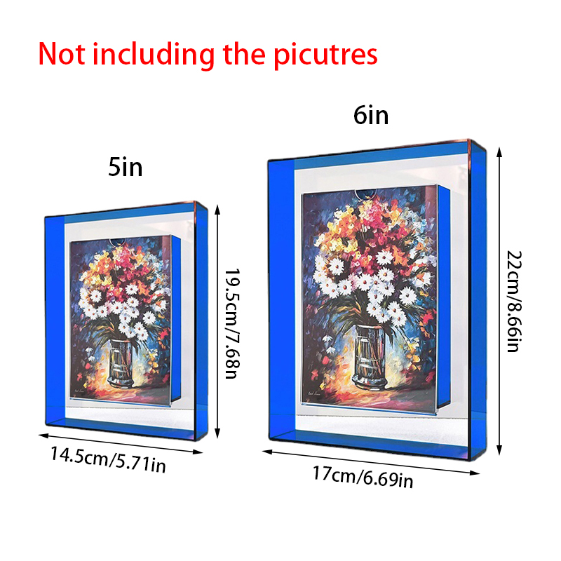 1PC Transparent Acrylic Frame Box Bedroom Square Picture Idol Photocard Holder Desktop Ornament Cadre Photo Home Decor H260306