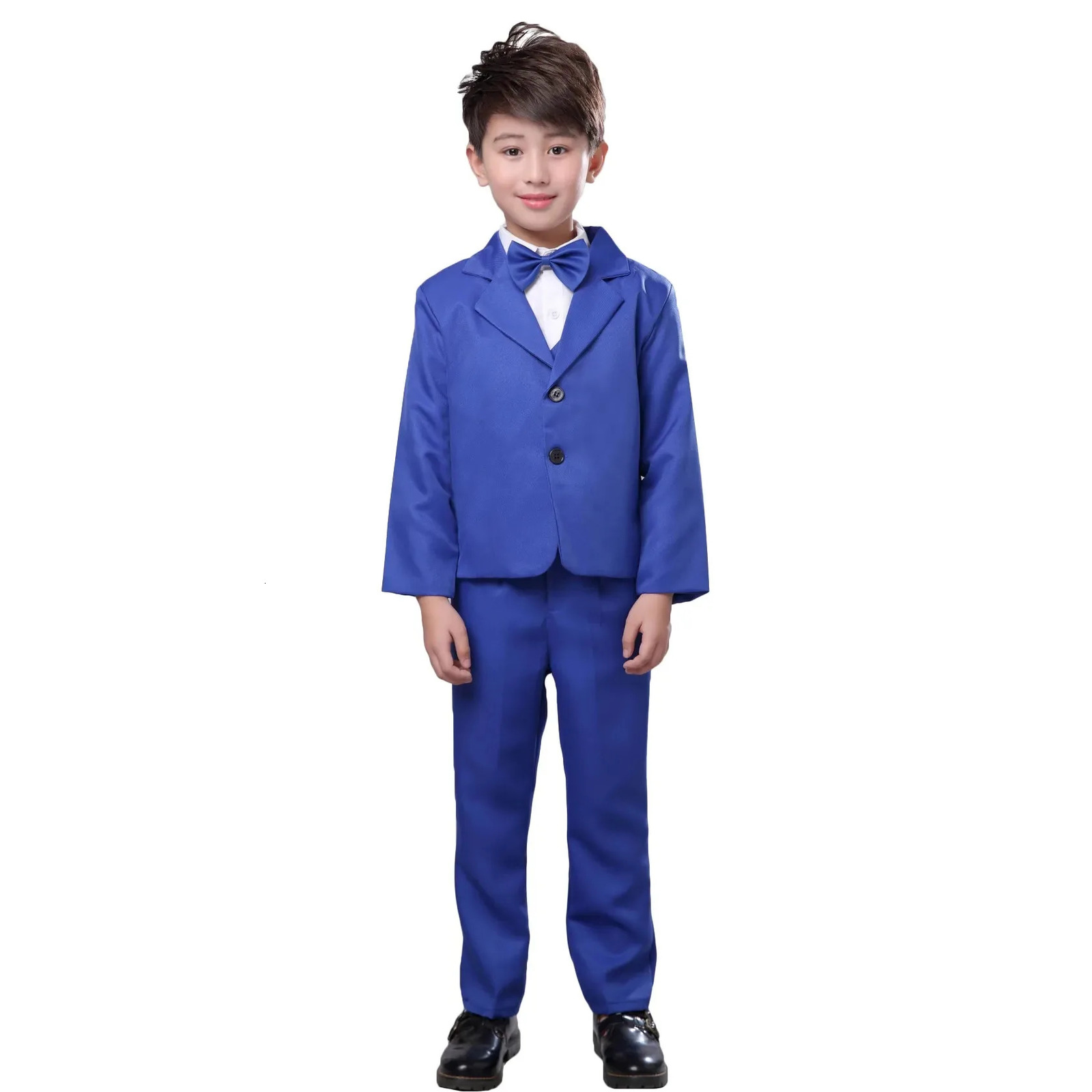 LOlanta 5Pcs Kids Boys Plain Suit Formal Attire Gentleman Blazer Clothing Set for Birthday Party Wedding 240521