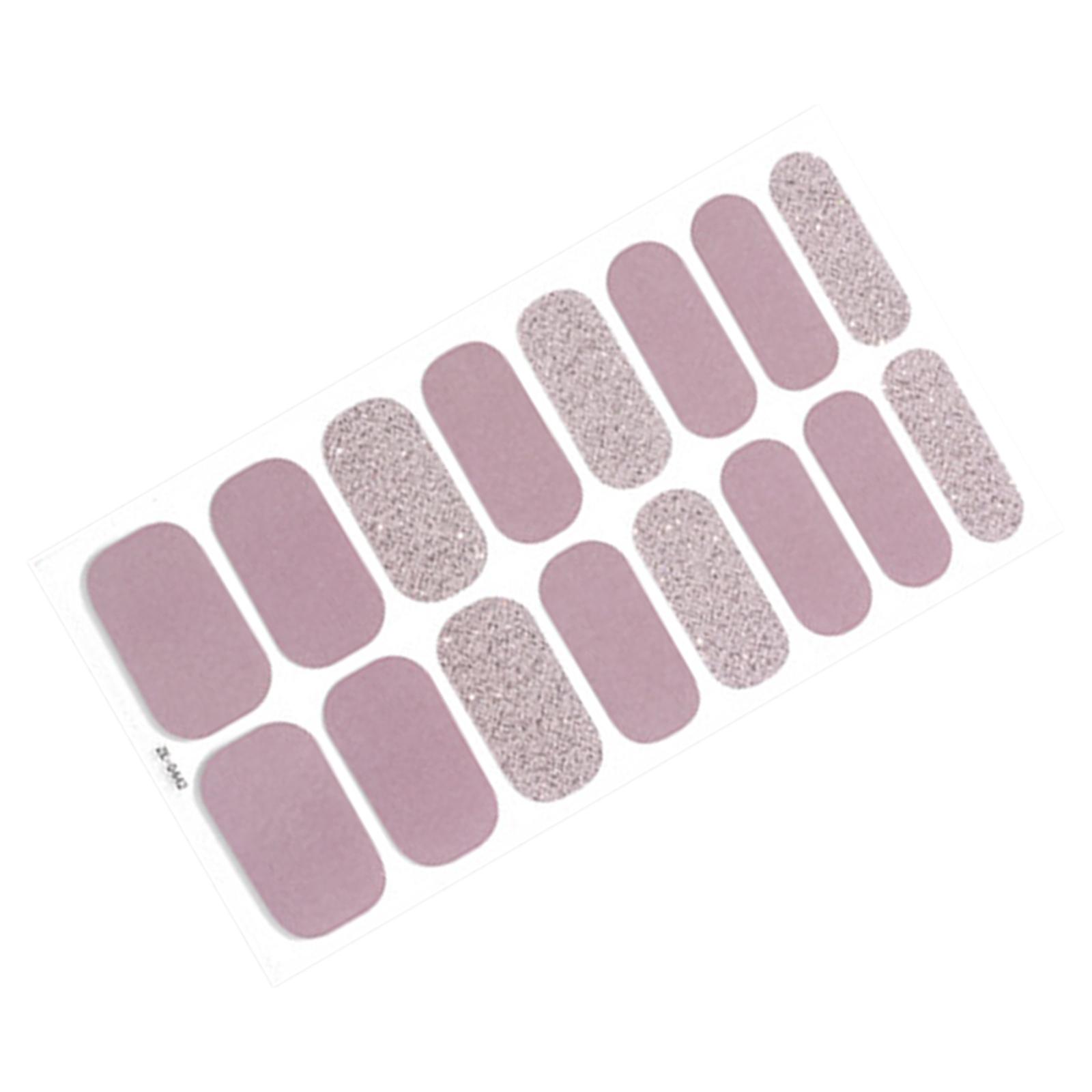 16 Pieces Nail Gel Polish Strips with Nail File Gel Nail Stickers Full Wraps Nail Polish Stickers for Women Girls Birthday Gifts
