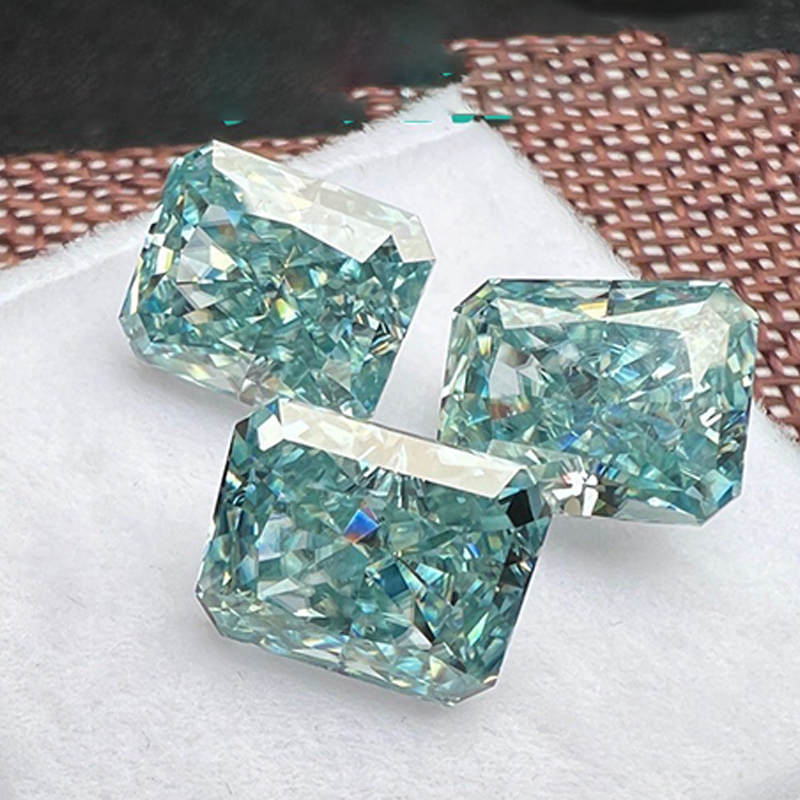 Orignal Color Moissanite Loose Stones 3-6Carat Radiant Moissanite Diamonds Stone Green Ice Flower Cut Moissanite Loose Diamonds
