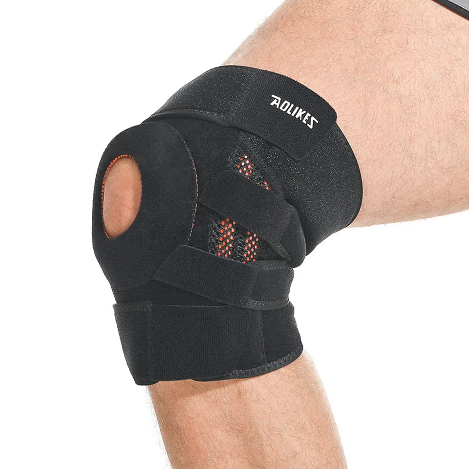 AOLIKES 1PCS Knee Brace with Side Stabilizers Patella Gel Pads for Pain Support and fast recovery men women 240522