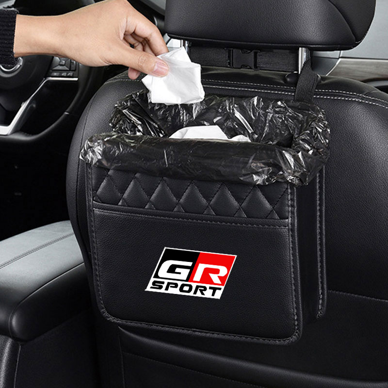 Car Rear Seat Storage Box Folding Organizer Auto Interior For Toyota GR Sport Gazoo Racing Yaris 86 Hilux Supra C-HR Accessories