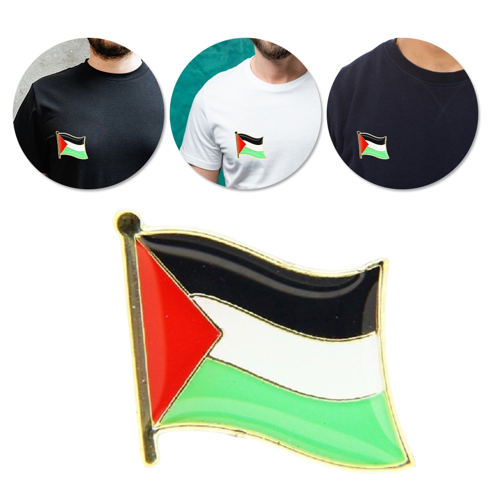 1-50Pcs Palestine Flag Lapel Pins Bulk Metal Palestinian National Lapel Pin