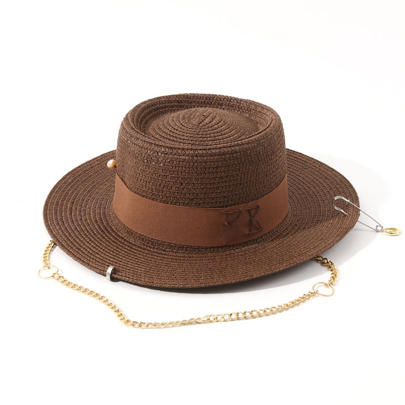 Women Snapbacks Designer Pearl Wide Brim For Travel Straw Hats Sun Protection Caps