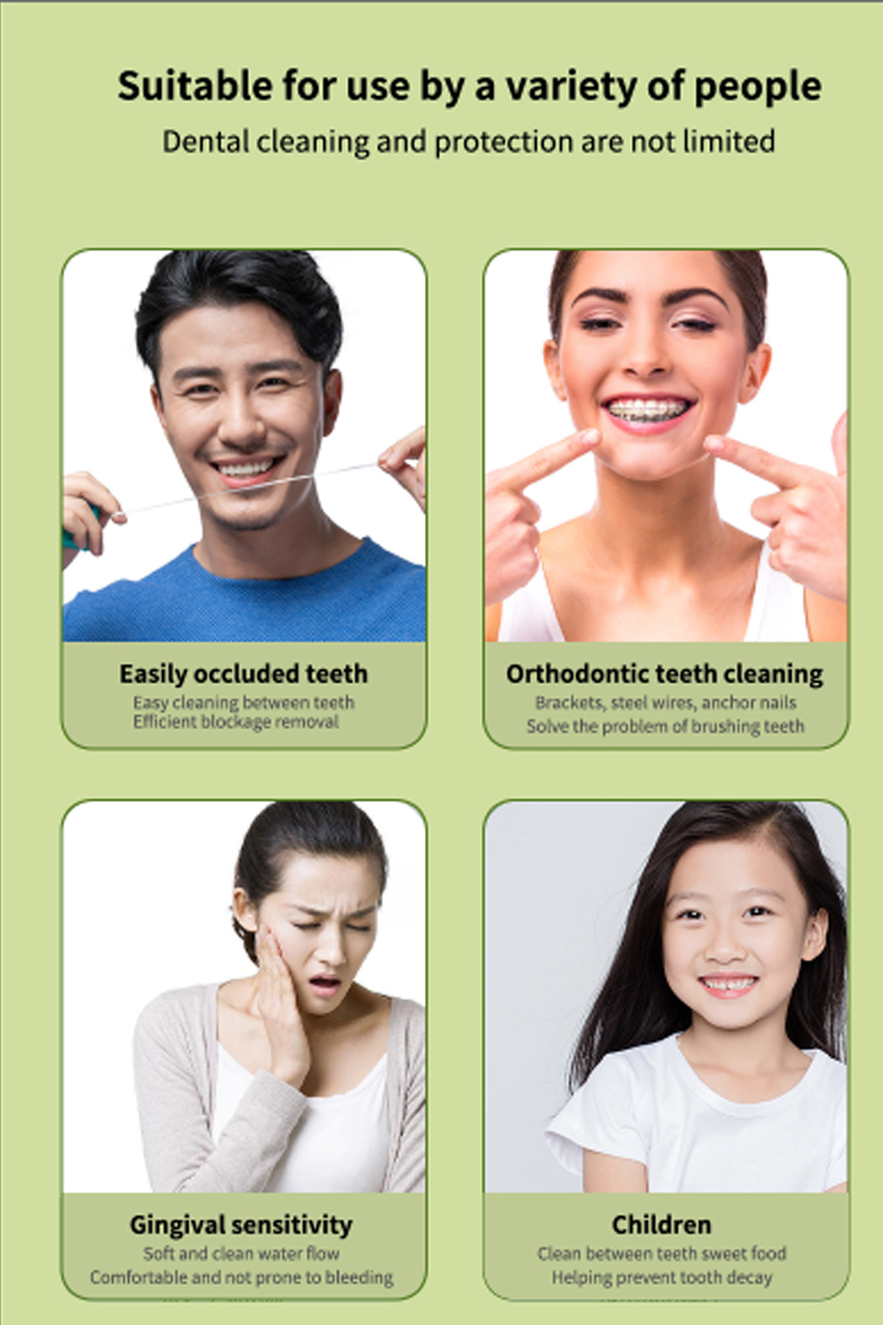 MKJS vessel Portable Electric Oral Irrgator Oral light blue color Portable 1200mAh battery capacity 250ml capacity tooth scraper tool