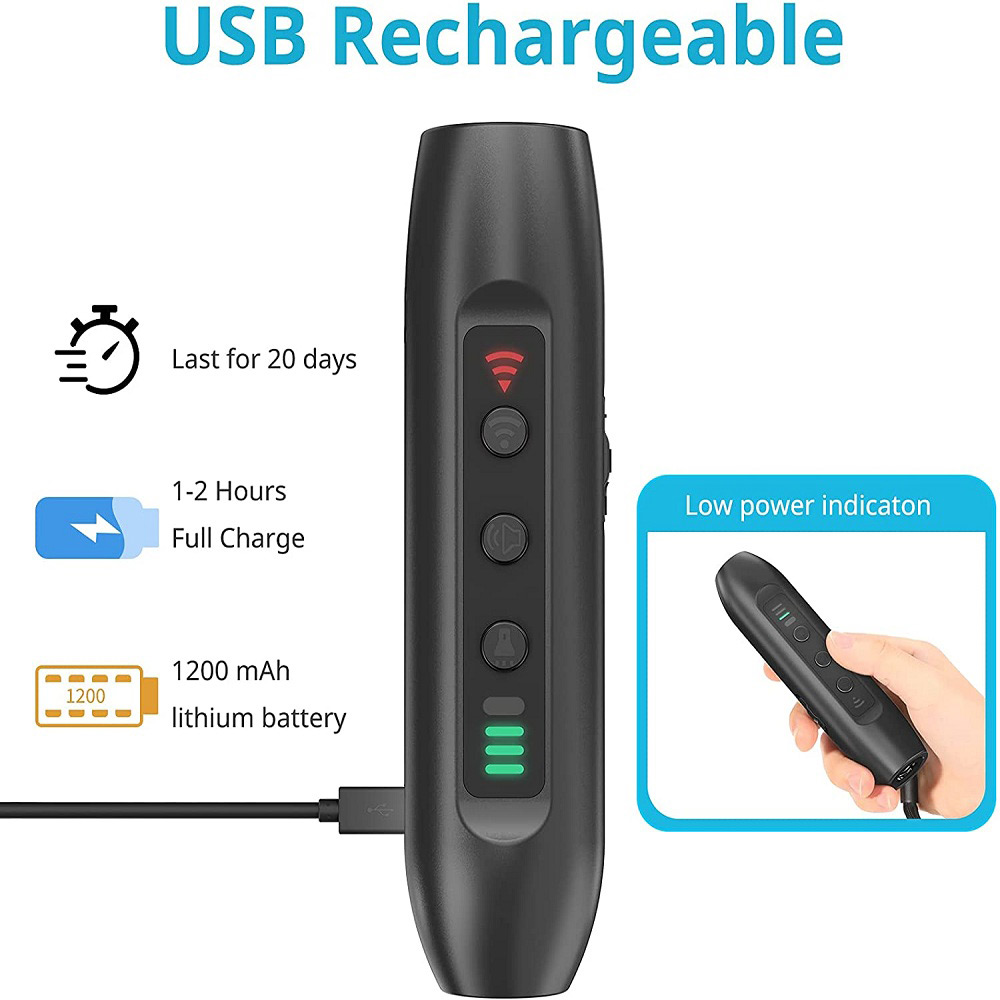 Ultrasonic Pet Dog Cat Repeller with LED Flashlight Plastic Electronic Training Devices 3 Modes Control Trainer Device
