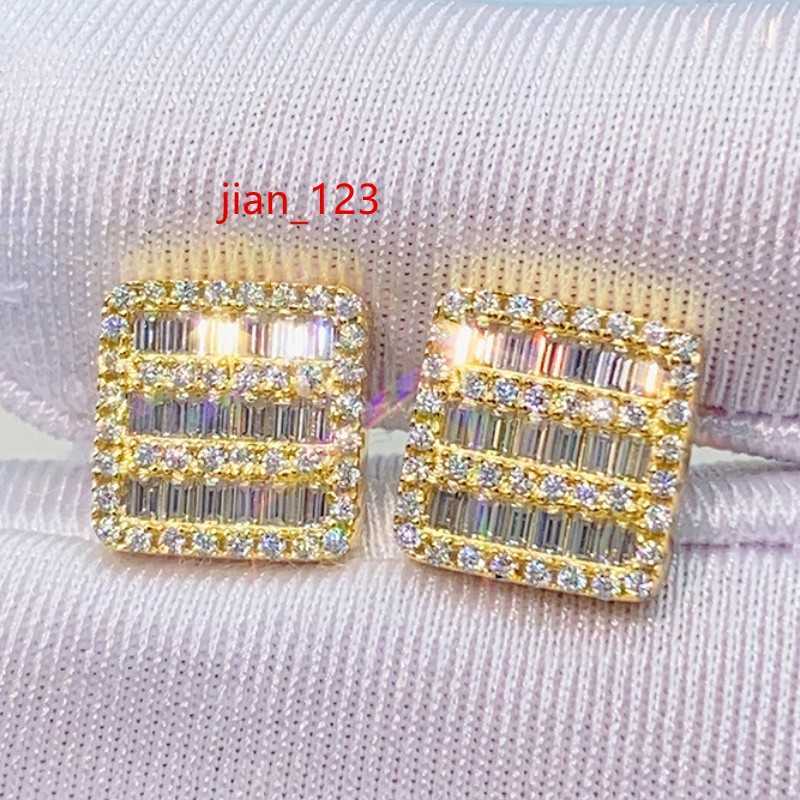 Bg Sterg Sier Dia Passed VVS Flashing Moissanite Earrings Studs for Men Women Nice Gift