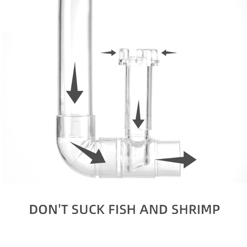 Plastic Aquarium Skimmer Clear Pipe Spin Surface Inflows Outflows Filter for Fish Aquarium Cleaning Accessories