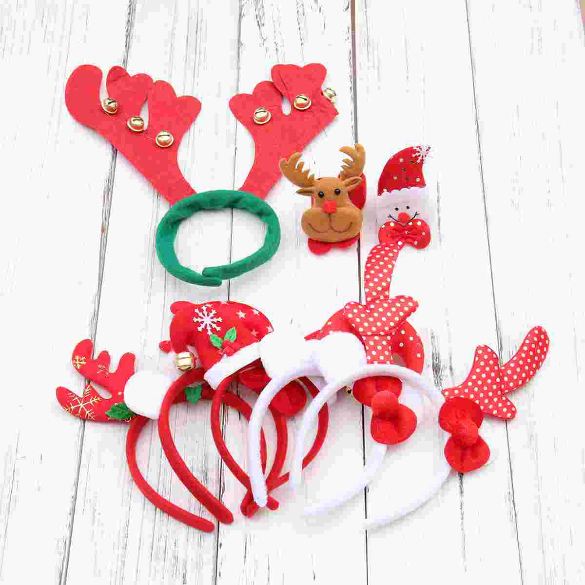 Reindeer Antler Headband: 6pcs Santa Hat Headband Elk Deer Horn Hair Band Forest Hair Christmas Hair Accessories