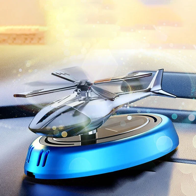 Air Freshener Solar Power Helicopter Car Dashboard Fragrance Solar Energy Airplane Diffuser Alloy Plane Auto Accessories
