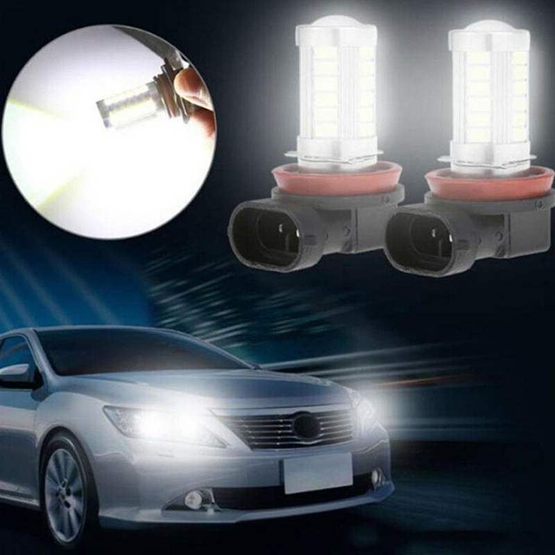 1Pc Super Bright H8/H11 33-LED White Car Fog Light Headlight Driving Lamp Bulb