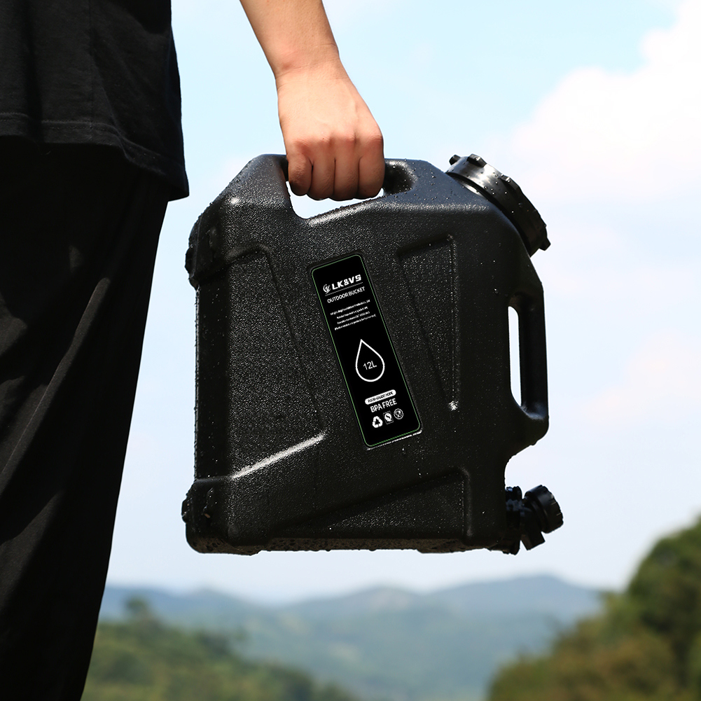 12L Water Storage Jug with Spigot Portable Emergency Water Can Large Capacity Water Storage Tank for Vehicle Car Outdoor Camping