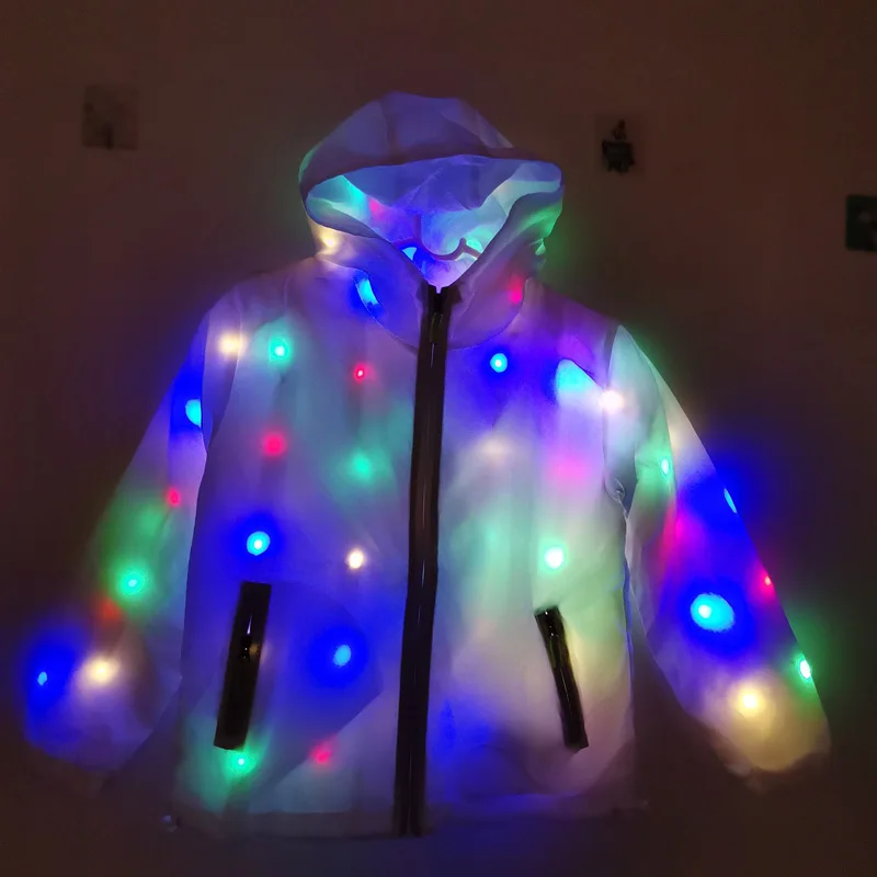Light Up Rave Jacket Adult Kids Dance performance Fancy Dress Flash LED Lighs Waterproof Clothes cool night running props 0522