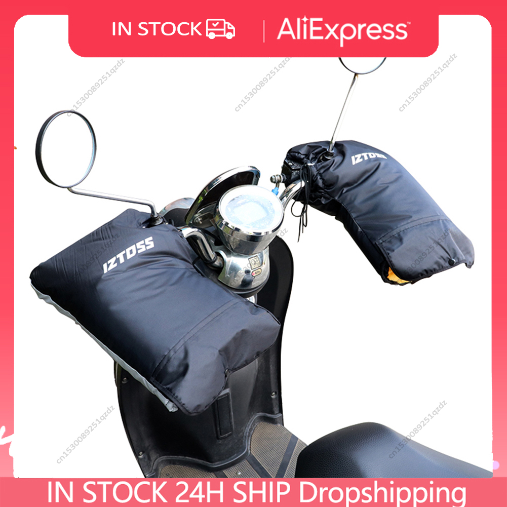 Motorcycle Heated Gloves - Winter Riding Thermal Handlebar Muffs Waterproof Windproof Protective Gloves Thickened Hand Grips Warmer Cover 1 Pair S2511