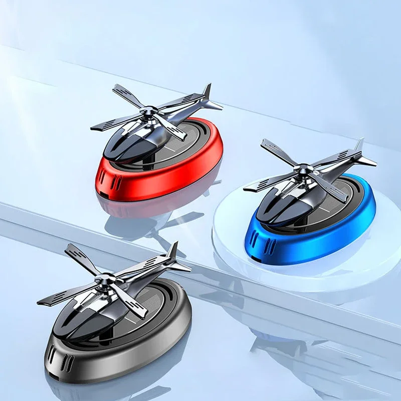 Air Freshener Solar Power Helicopter Car Dashboard Fragrance Solar Energy Airplane Diffuser Alloy Plane Auto Accessories