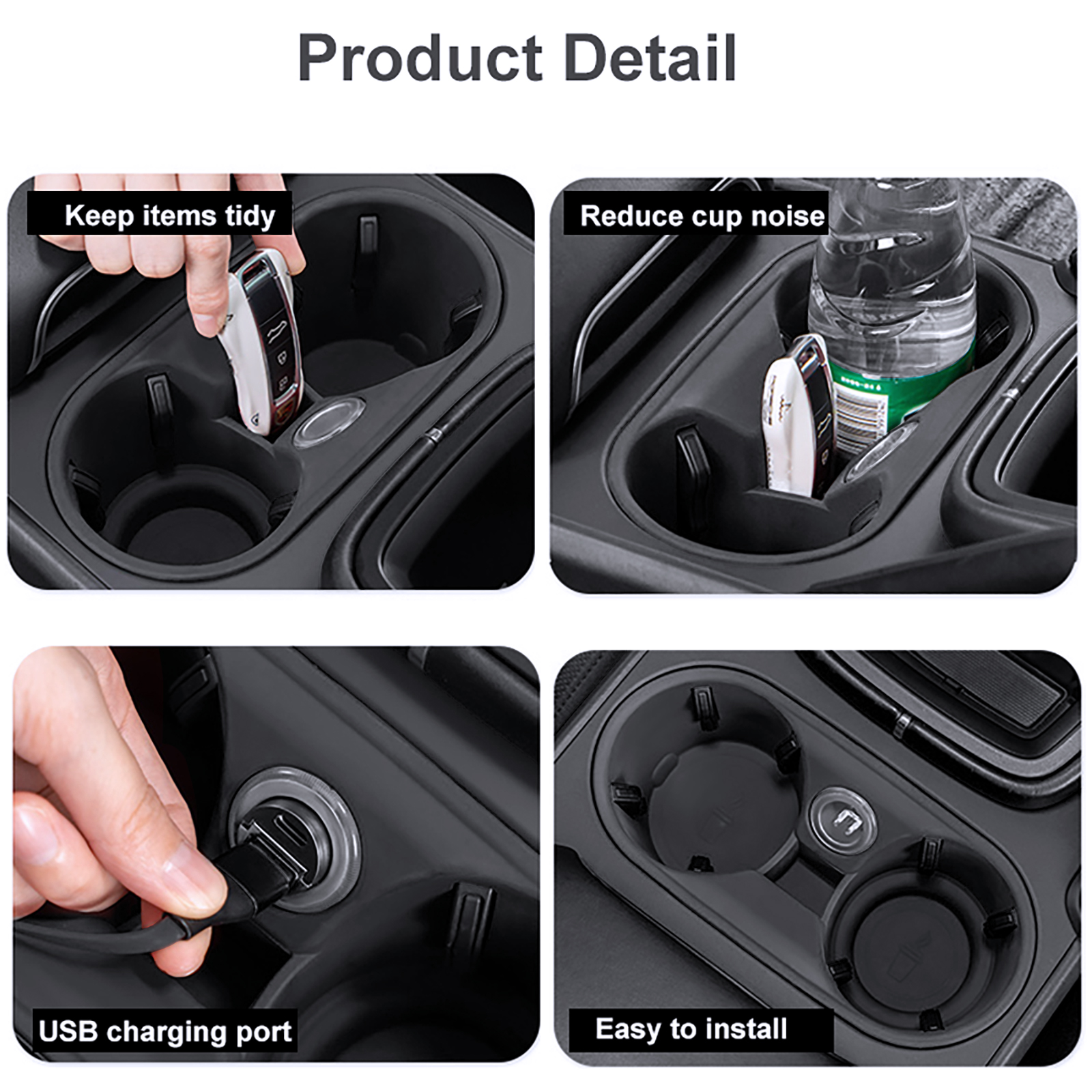 Silicone Car Cup Holder Center Console Anti Slip Bottle Holder Insert Waterproof Drink Auto Organizer For Porsche Cayenne Macan