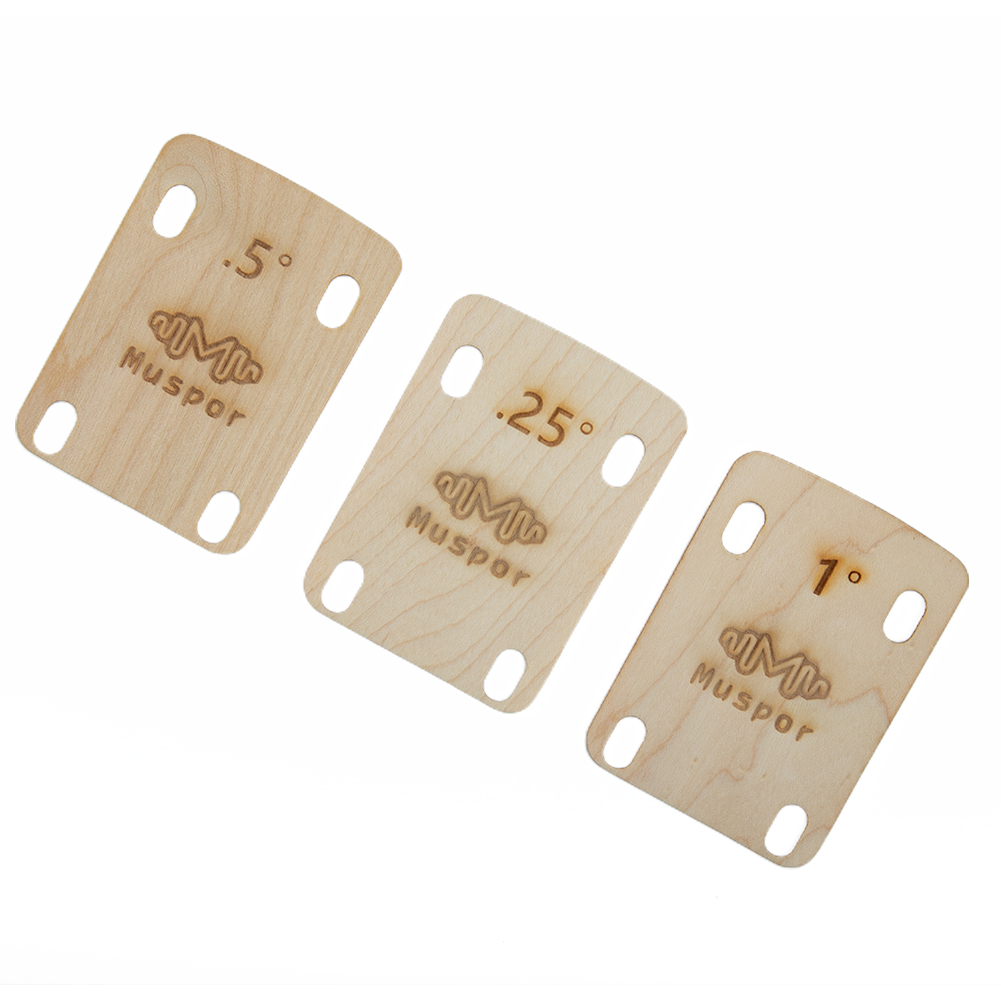 3 Pcs Electric Guitar Neck Shims Maple Plate 0.25 0.5 1 Degree Replacement Parts For Guitars With A Tune-o-matic Bridge