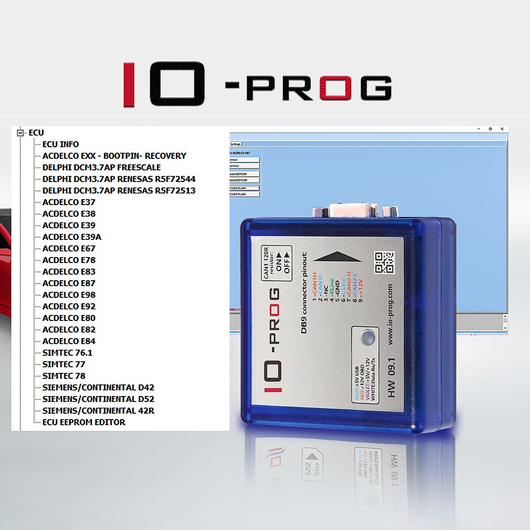New Release IO-PROG ECU Programmer BD9 Pinout I/O Terminal IO PROG HW 09.1 FLASH/EEPROM K-Line CAN MULTITOOL For OPEL/GM