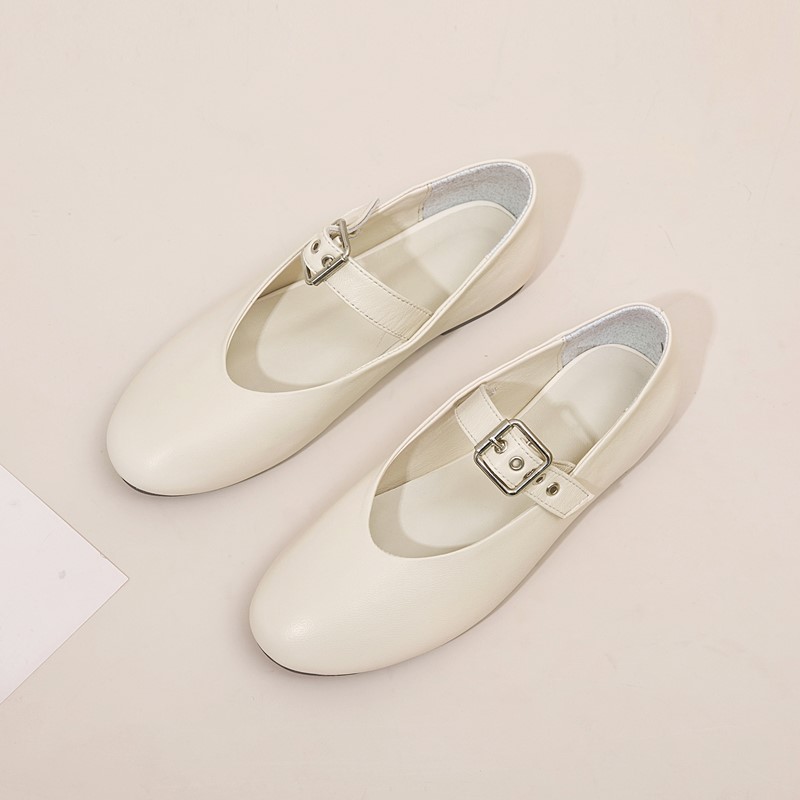 AIYUQI Women Mary Jane Shoes 2024 Autumn Natural Genuine Leather Vintage Women Shoes Pointed Toe Ballet Flat Casual Shoes Women