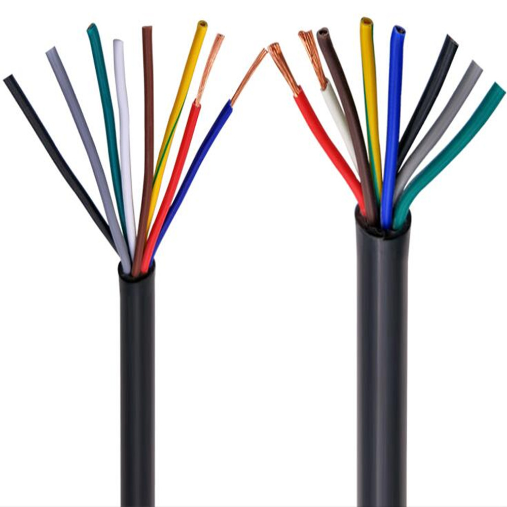 Multicore wire and cable RVV2 core -24 core control signal wire 22AWG 0.3 0.5 0.75mm 1.5mm2 PVC cable