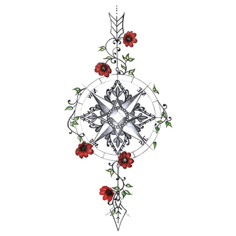 1~8PCS Watercolor Rose Flower Temporary Tattoo For Women Kids Cherry Fake Tattoos Sticker Sexy Lotus Henna Waterproof