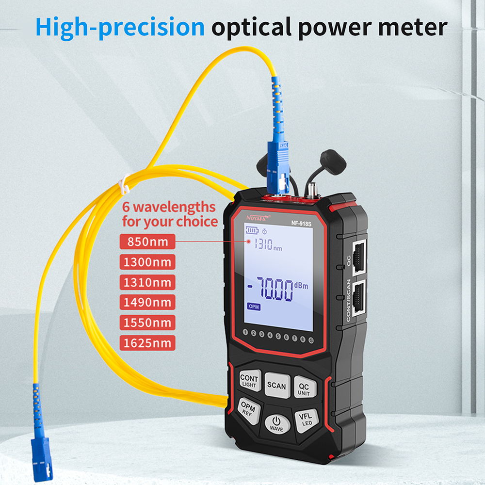 Noyafa Network Cable Tester LCD Display Cable Tracker NF-918S PoE Checker Optical Power Meter Visual Fault Locator Network Tools