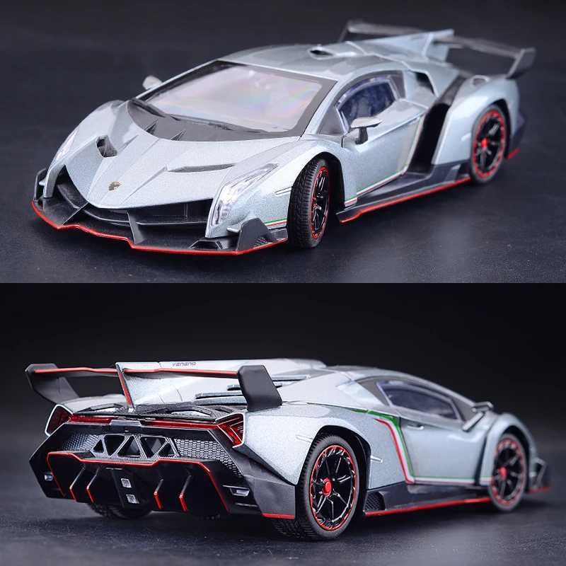 Free shipping Diecast Cars 1/24 Veneno Alloy Sports Diecasts Toy Vehicles Metal Car Model Silation Sound Light Collection Childrens Toys Gift