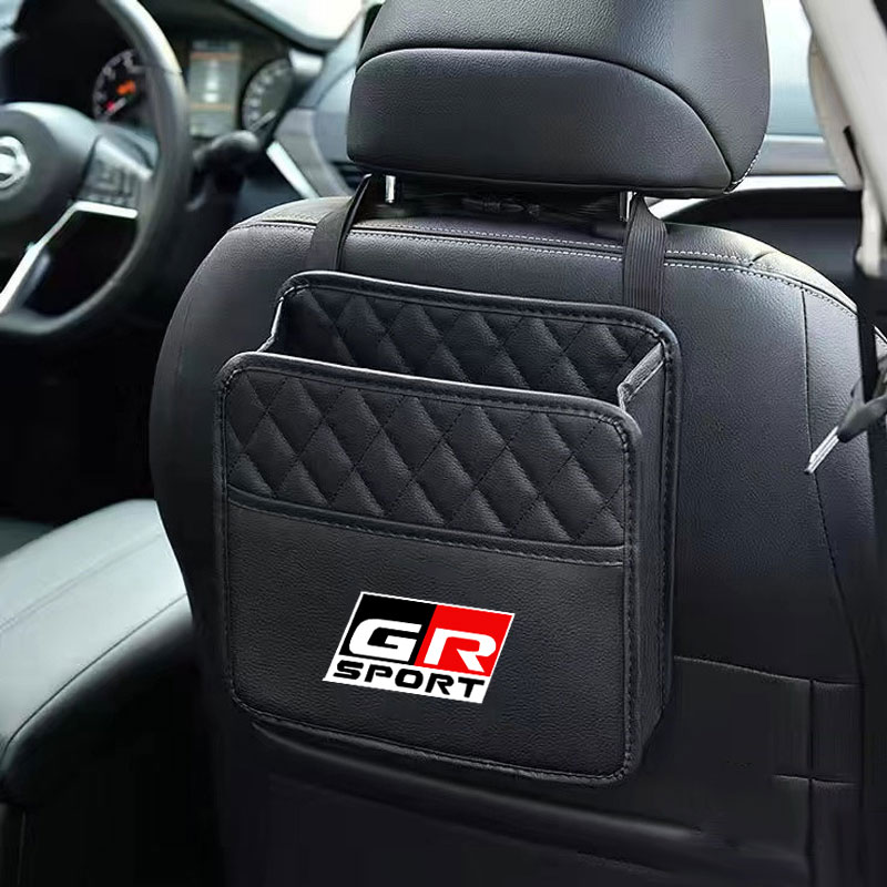Car Rear Seat Storage Box Folding Organizer Auto Interior For Toyota GR Sport Gazoo Racing Yaris 86 Hilux Supra C-HR Accessories