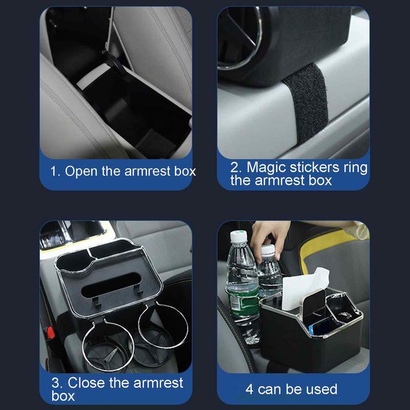 Car Armrest Storage Box Car Console Containers A Great Gift To Place Mobile Phones Tissue Boxes Black And Coffee With 2
