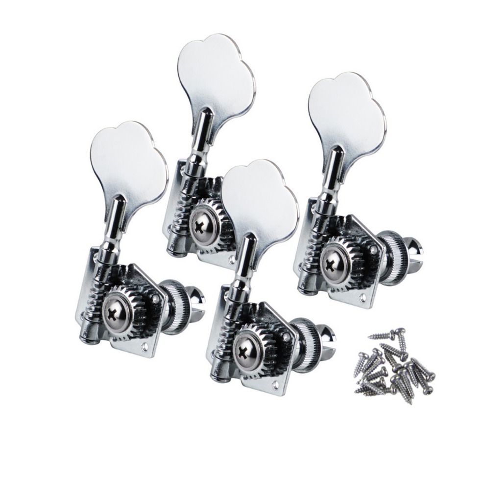 FLEOR 4pcs Vintage Open Gear Bass Tuning Keys Pegs Machine Head Tuner Fit FD 4 Strings Bass Guitar Precison
