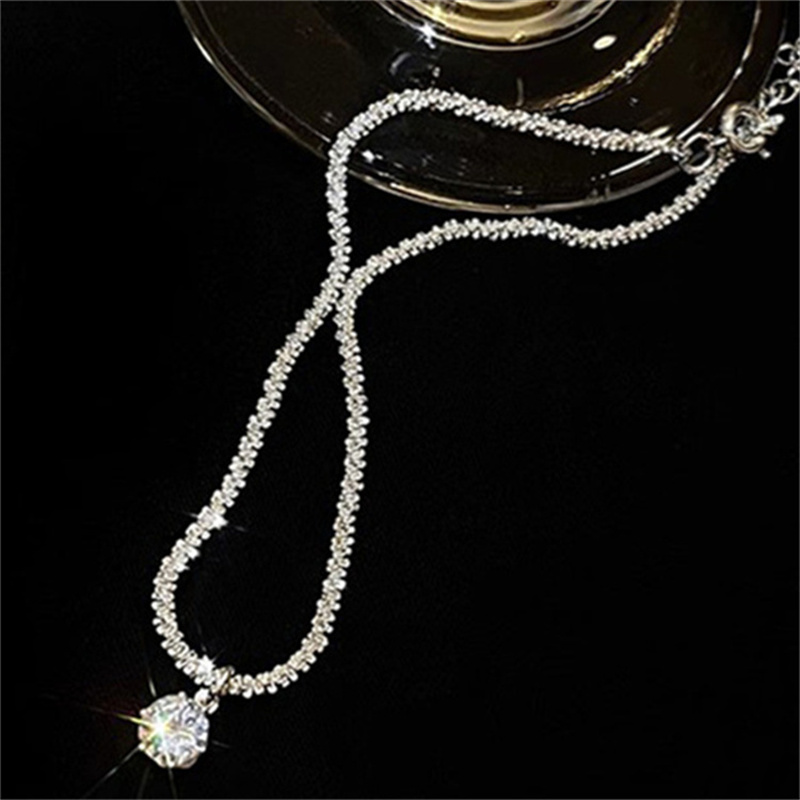 S925 Sterling Silver Anklet Full of Stars Sparkling Super Sparkling Zirconia Anklet Female Premium Niche Design Foot Jewellery