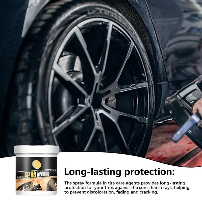 Tire Coating Wax Shine Auto Tire Crystal Gloss Paste Black Wax Tire Care Retreading Wax For Trucks SUVs RVs Sedans And Mini Cars