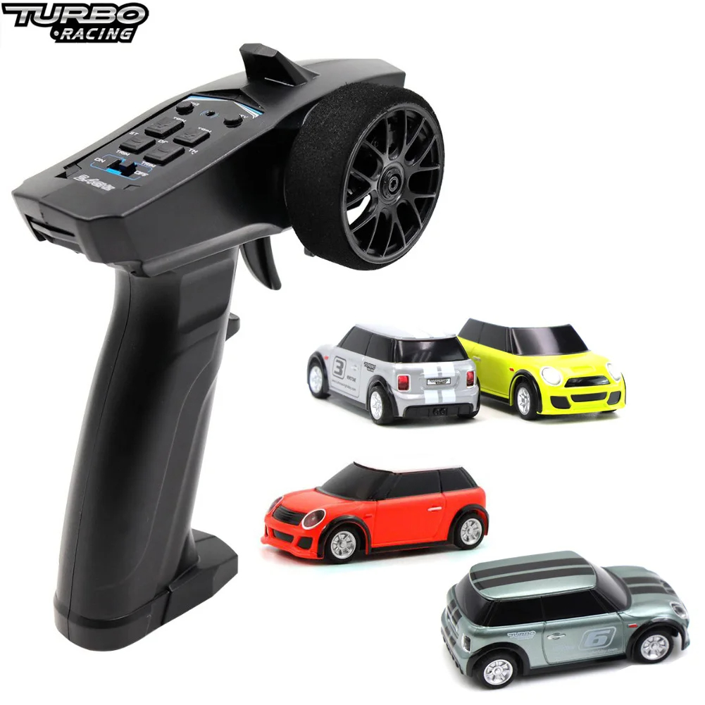 Turbo 1:76 Racing RC Car Mini Race Car with 2.4GHz 91803G-VT 3CH Transmitter Racing Experience New Patent Car for Kids Toys