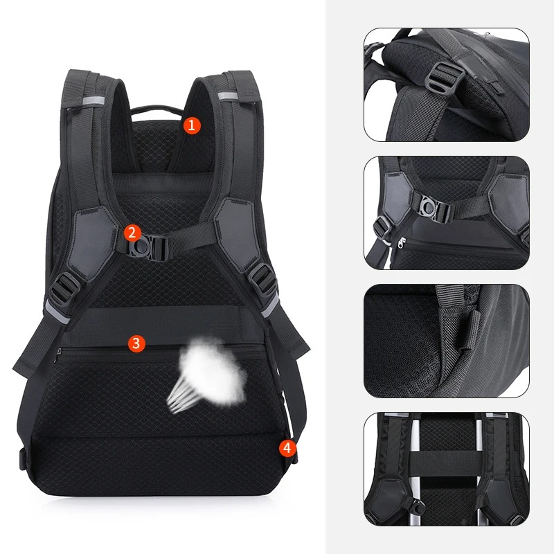 Men's 15.6'' Laptop Backpack Riding Backpack Motorcycle Helmet Bag For Men Student School Backpack Outdoor Household Backpack