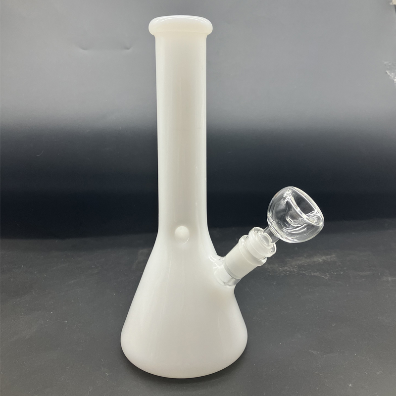 Borosilicate Glass Bong,Glass Water Pipe,White Jade Beaker,Glass Hookah,Smoking Accesaries,10in