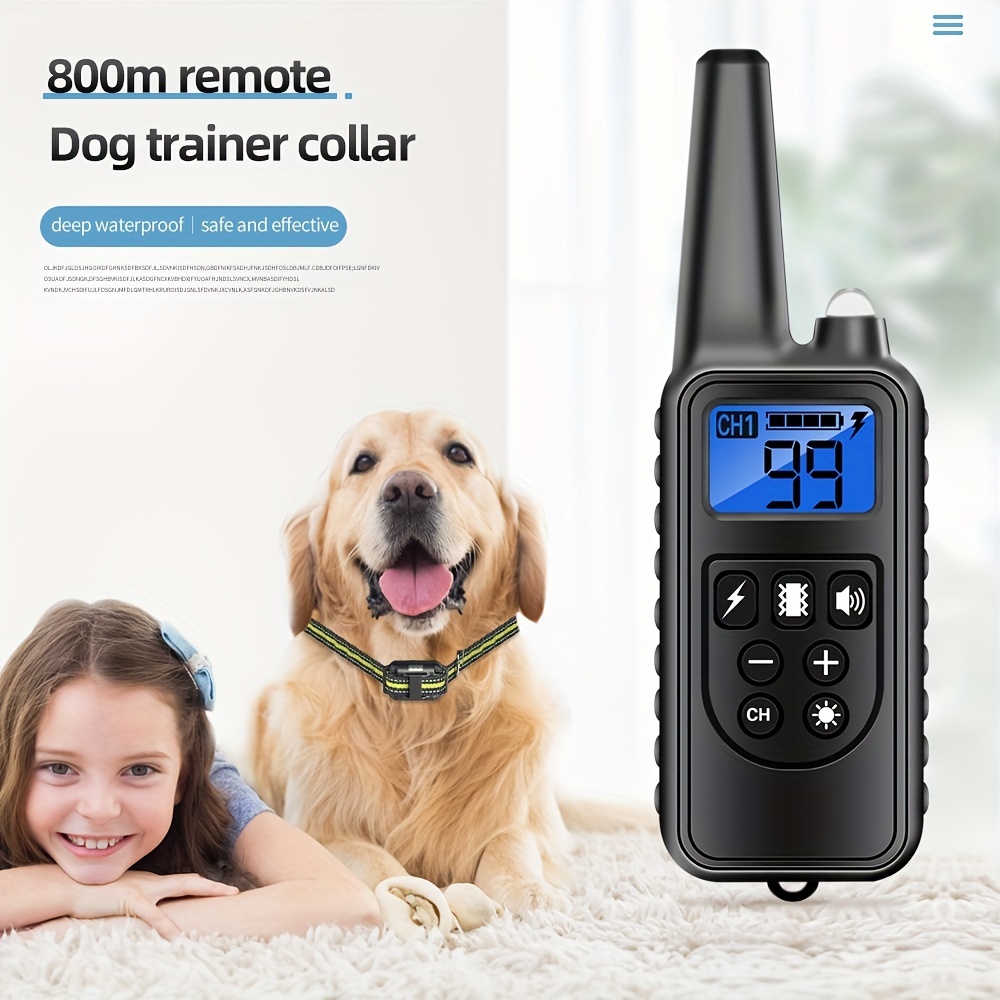 Dog Shock Collar with Remote, Dog Training Electric Collar, Waterproof Rechargeable,Dog Shock Collar with LED Light, Beep, Vibra