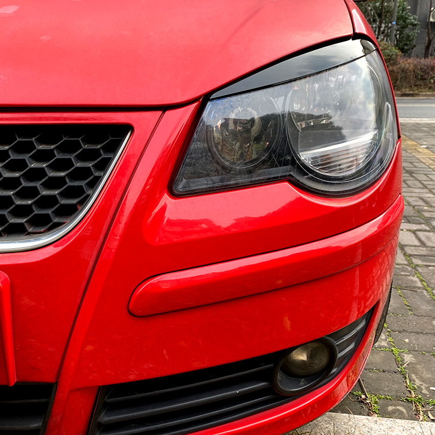 For Volkswagen VW Polo MK4 9N 9N3 2005 2006 2007 2008 2009 Headlight Eyelid Eyebrow Trim Front lamp Lid Cover Brow Sticker