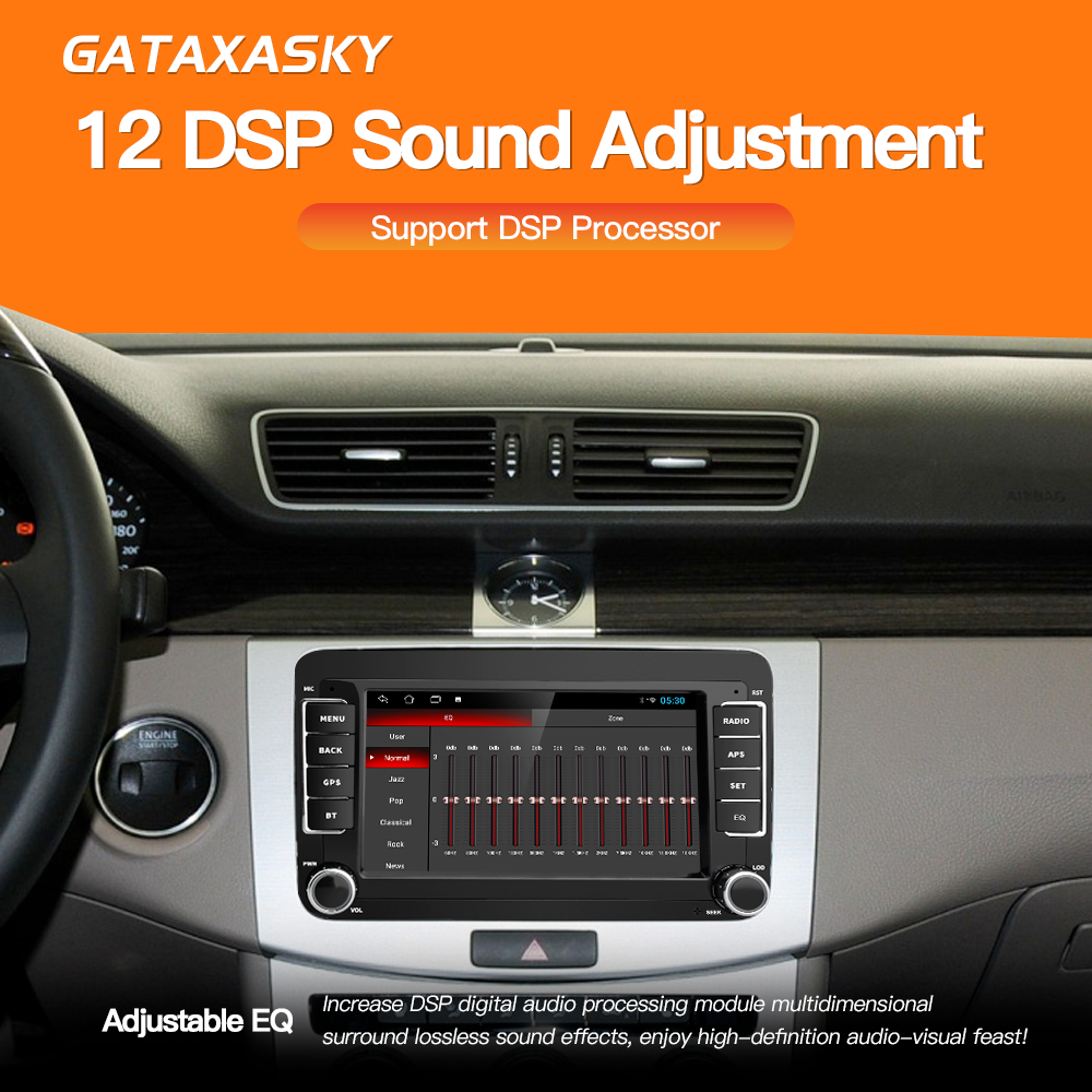 GATAXASKY 7" Android Car Radio GPS For VW / Volkswagen Skoda Octavia golf 5 6 touran passat B6 polo Jetta Radio Player Carplay