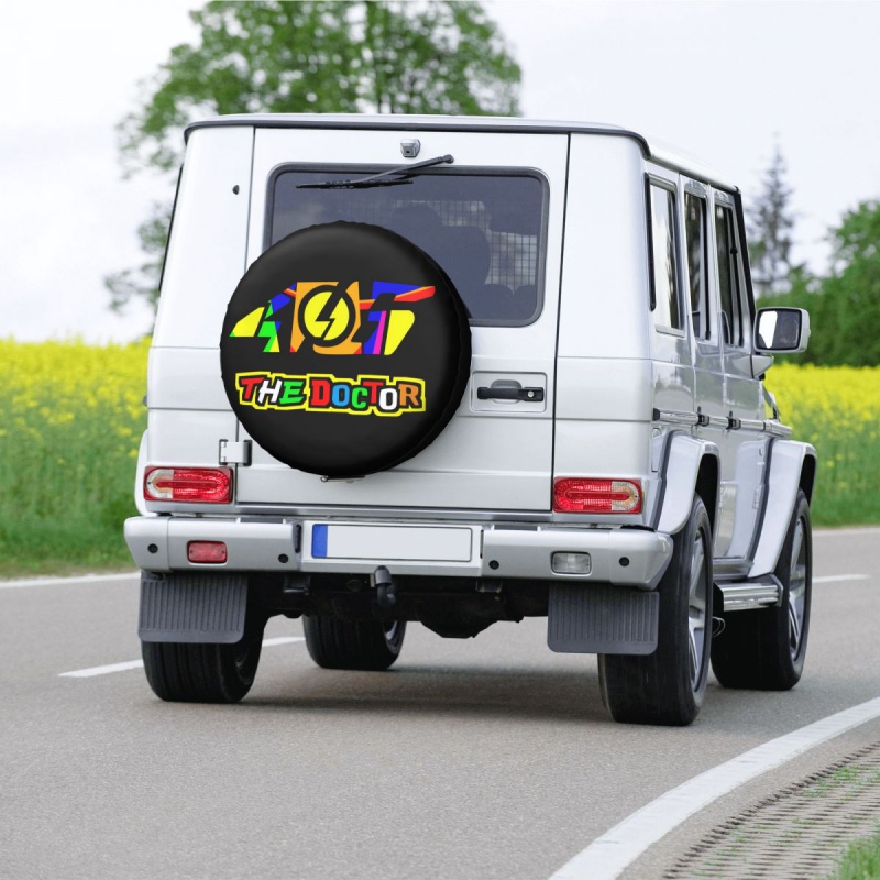 Motorcycle Racing Rossi Spare Tire Cover Bag Pouch for Jeep Mitsubishi Pajero Dust-Proof Car Wheel Covers 14" 15" 16" 17"