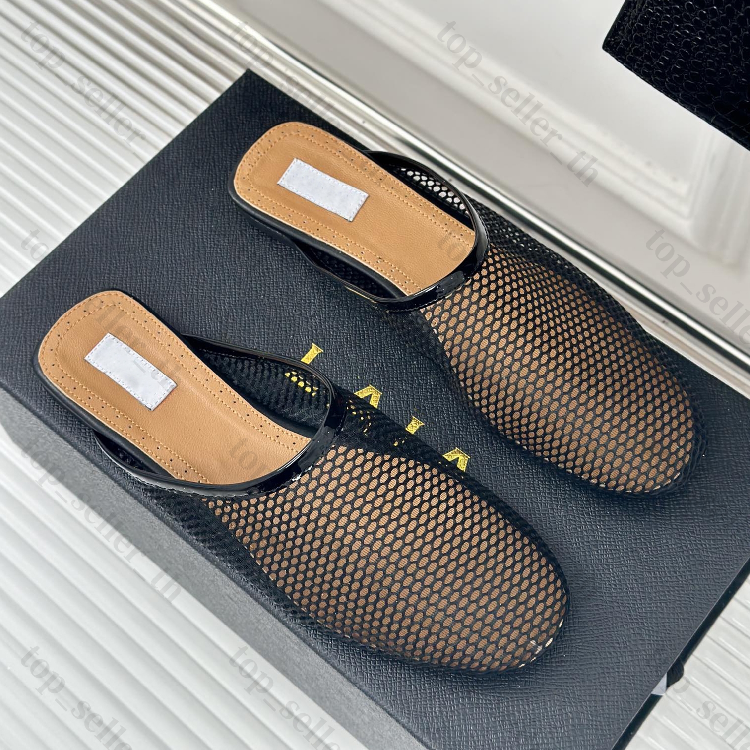 Fishnet Sandal Designer Slipper Women Clogs Ballet Flat Mule Mesh Slippers Classic Japanese Shoes Summer Flats Woman Sandal Beach Shoe Size35-42