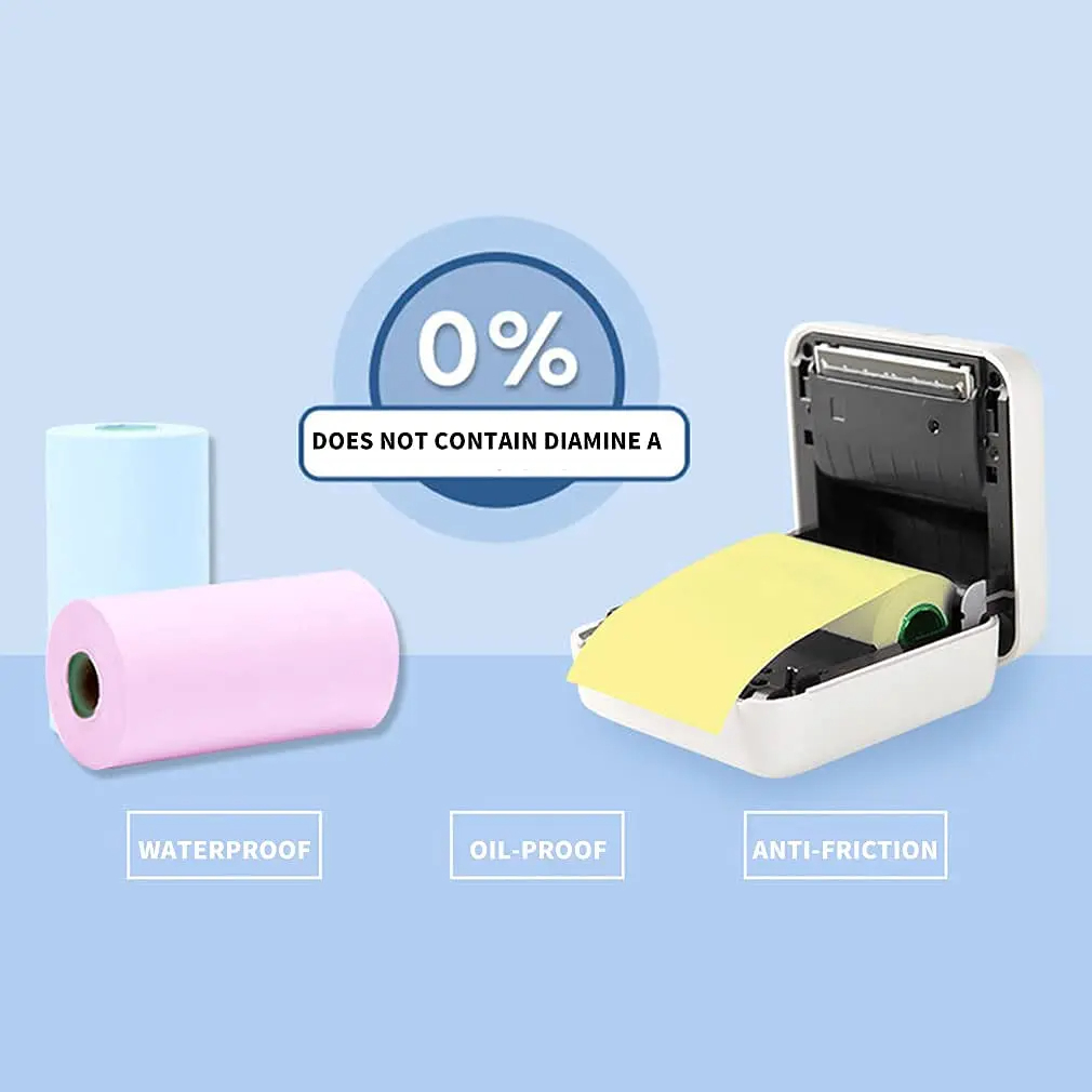 Mini HD Thermal ddmysmile Paper Labels Sticker Colors Photo Papers 56Mm Rolls For Peripage Paperang Meow Phomemo Niimbot Portable Printer Smile