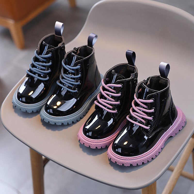 High Quality Children Platform Boots Colorful Shoelace Comfortable Toddler Girl Boots Spring Autumn Kids Shoes for Boy F10064