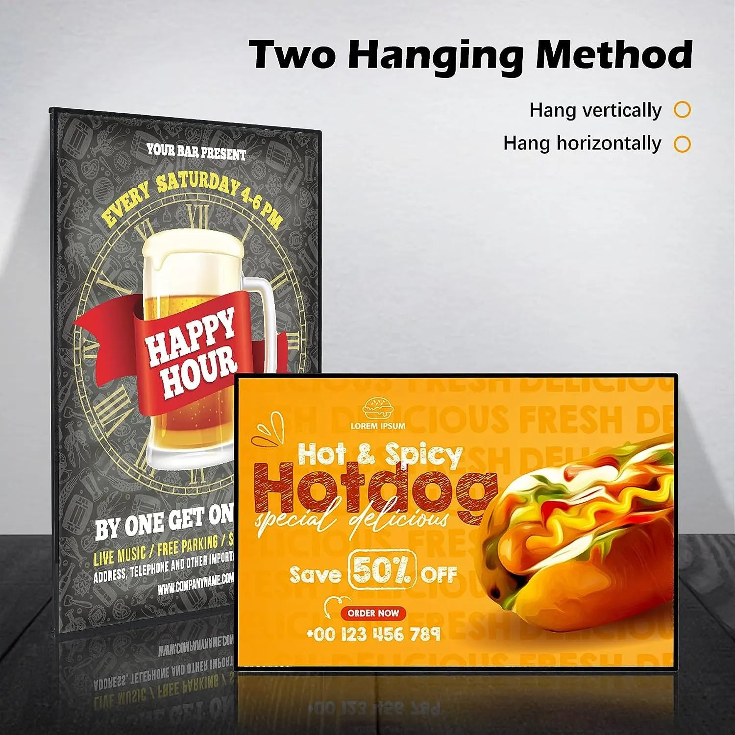 Custom Menu Led Light Box Advertising Poster Ultra-thin Aluminum LED Movie Poster Frame LED Restaurant Shop Menu Board Light Box
