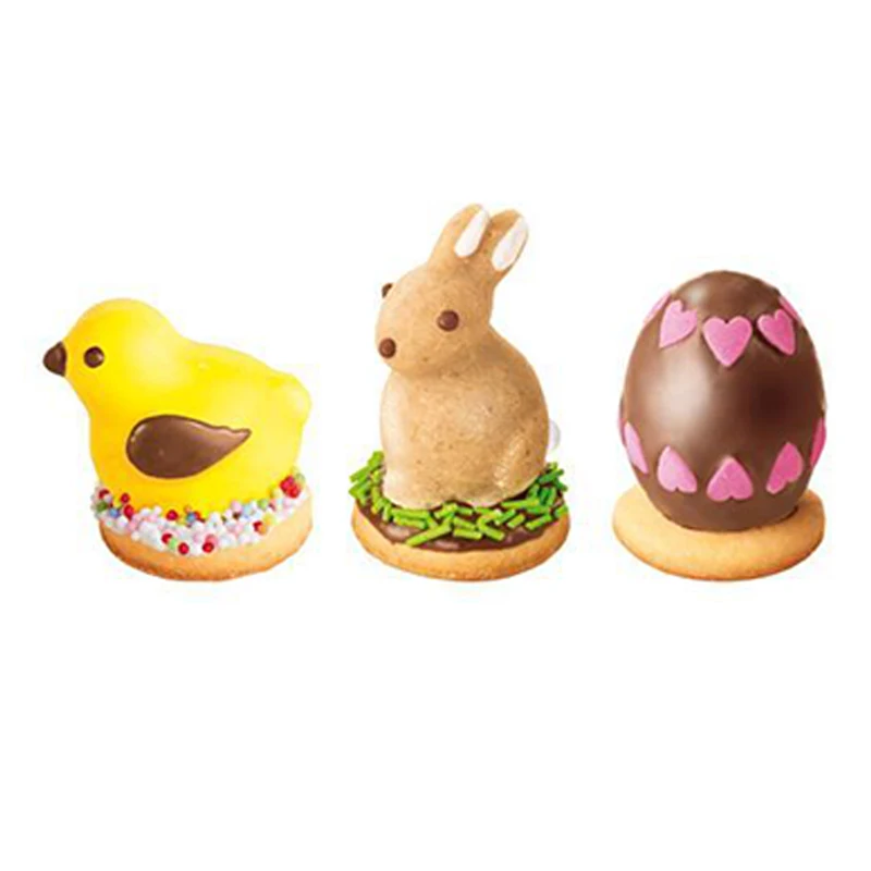 Christmas Cookie Mould 4Pcs/Set Easter Mould For Filled Cookies Easter Plastic Bunny/Egg Moulds Cookie Tools