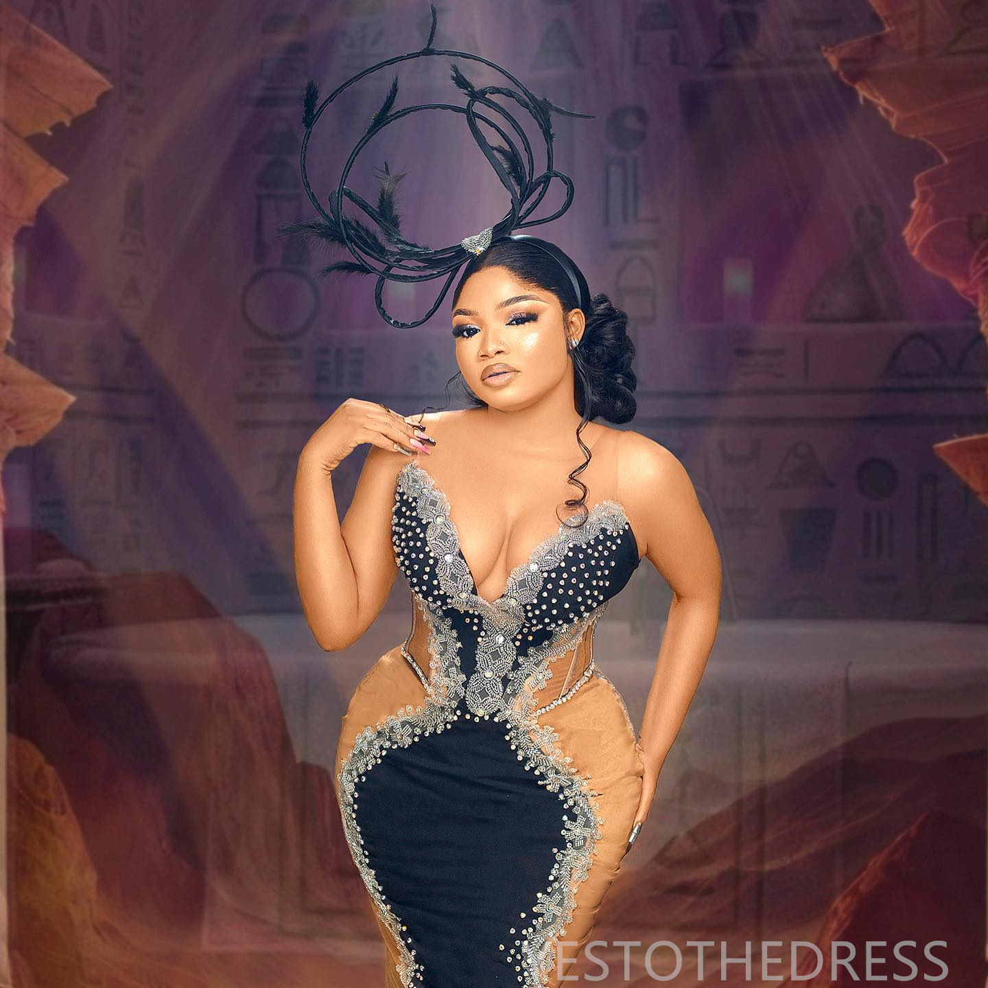 R&W 2024 Plus Size Aso Ebi Prom Dresses for Special Ocns Sheer Neck Illusion Appliqued Beaded Lace Birthday Dress Second Reception Gowns Engagement Go