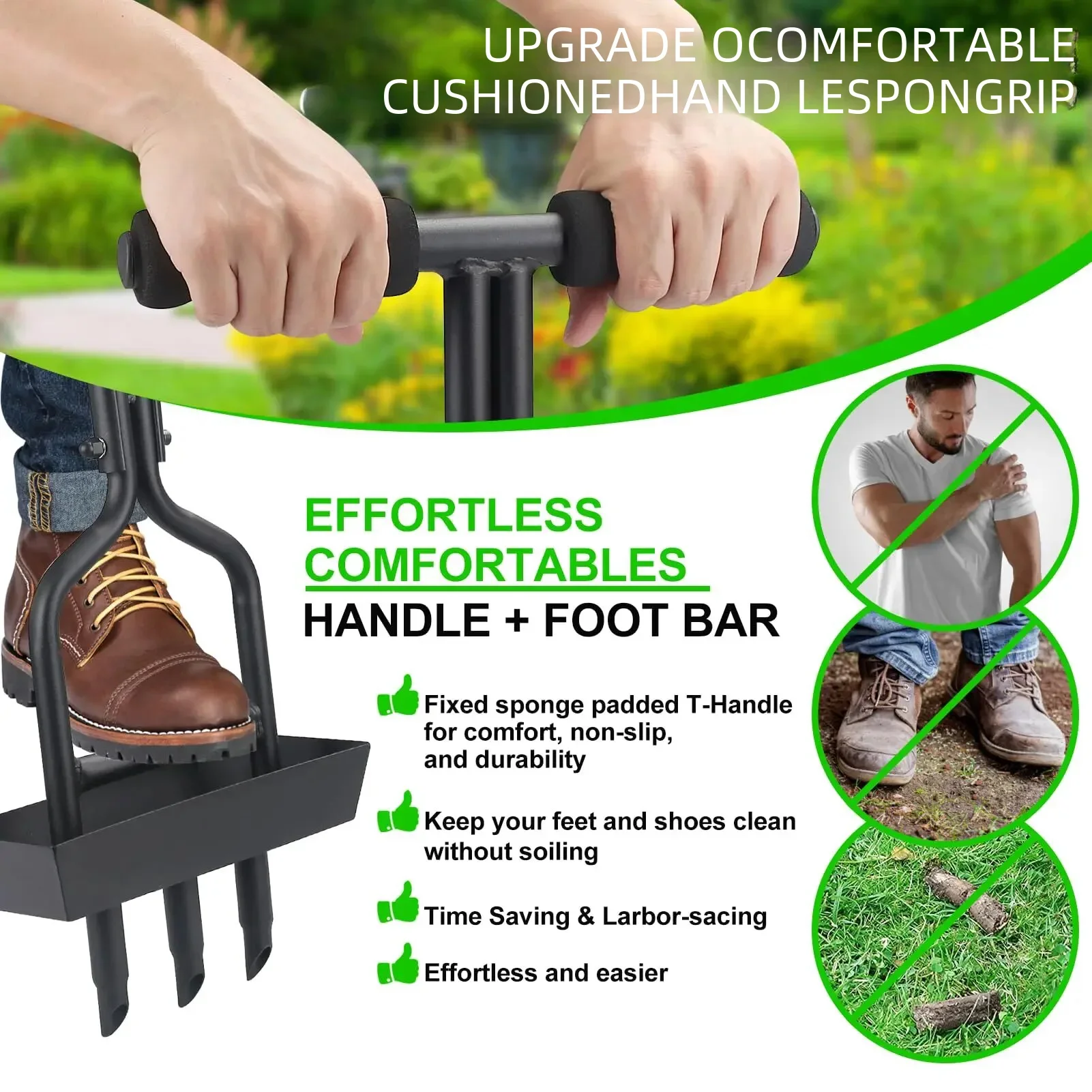Lawn Aerator Tool Lawn Aerator Coring Tool Lawn Yard Garden Care Tool Helper For Most Grass And Soil With Soil Core Storage Tray