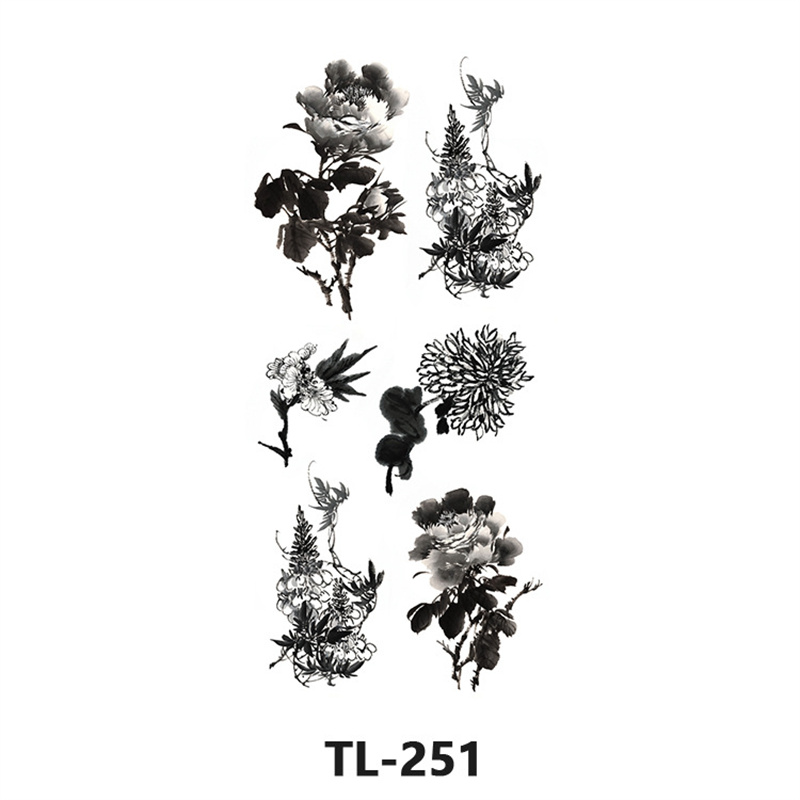 Colorful Floral Tattoo Stickers Water Transfer Tattood Girl Rich Styles Water Proofing Easy To Clean