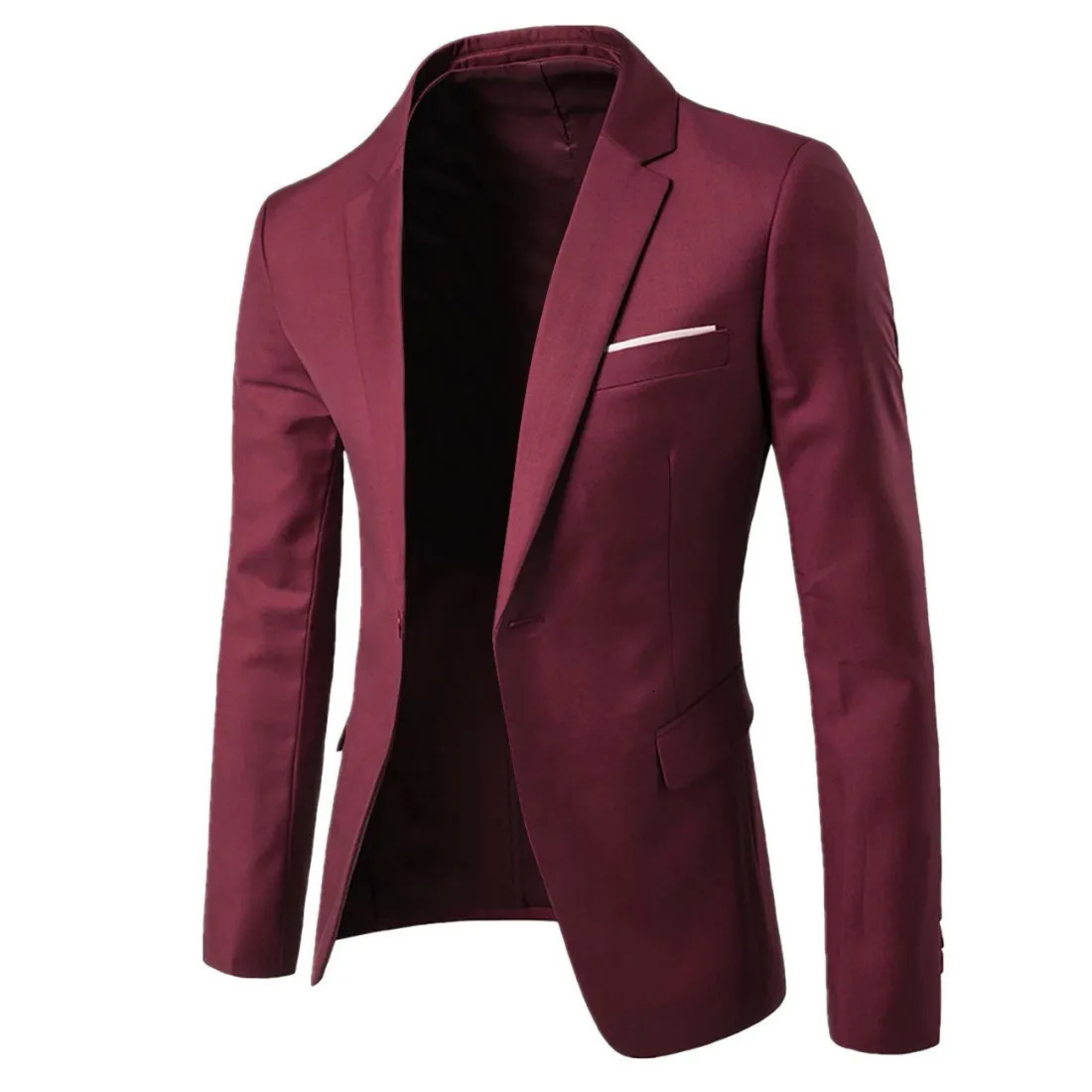 Mens Single-breasted Solid Color Large Size European and American Style Fashion Suit Mens Color Casual Small Blazer Jacket 240518
