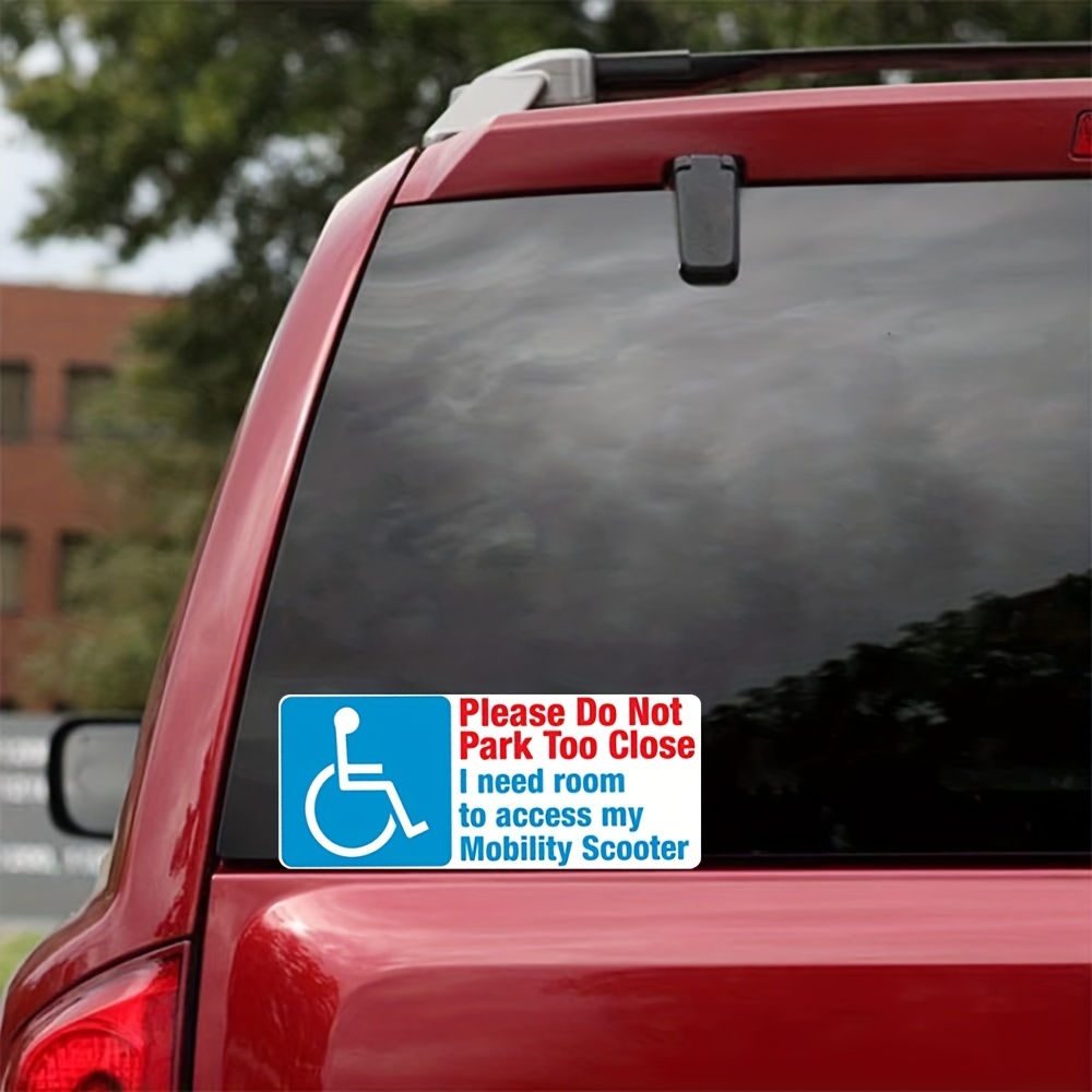 Do Not Park Too Close Mobility Scooter Stickers Disabled Wheelchair Blue Badge Vinyl Decal For Car Outdoor Window